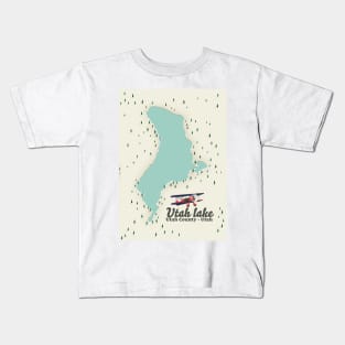 Utah Lake, Utah travel map Kids T-Shirt